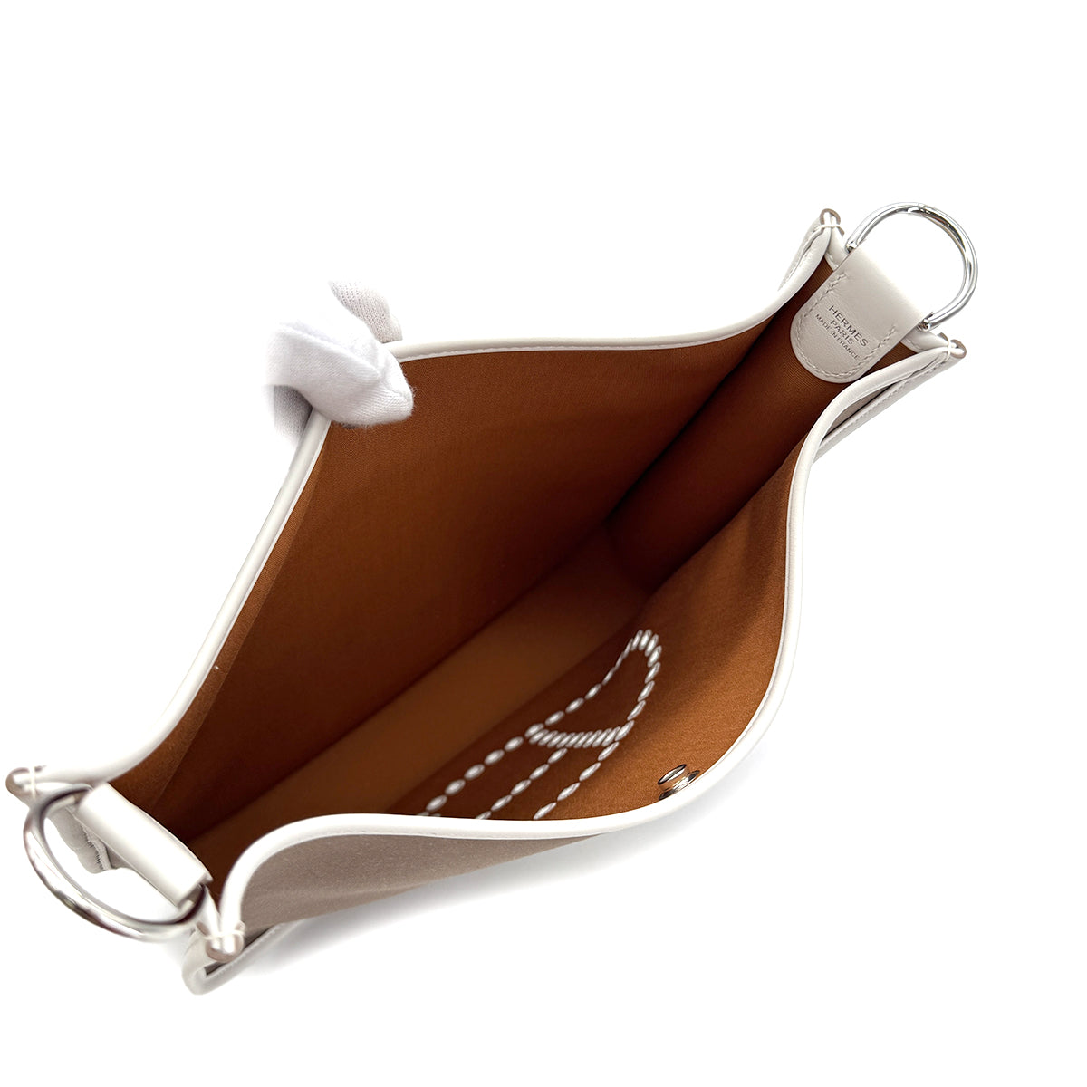 HERMES NEO EVELYNE PM ETOUPE GRIS PERLE TOILE OFFICER SWIFT SHOULDER BAG W 90281821