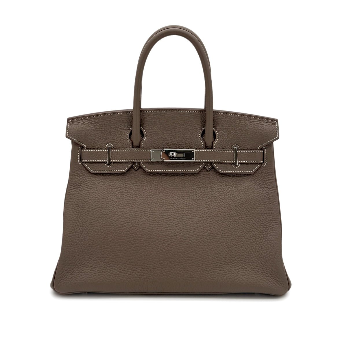 HERMES BIRKIN 30 ETOUPE TAURILLON CLEMENCE HAND BAG □R SHW 90281823