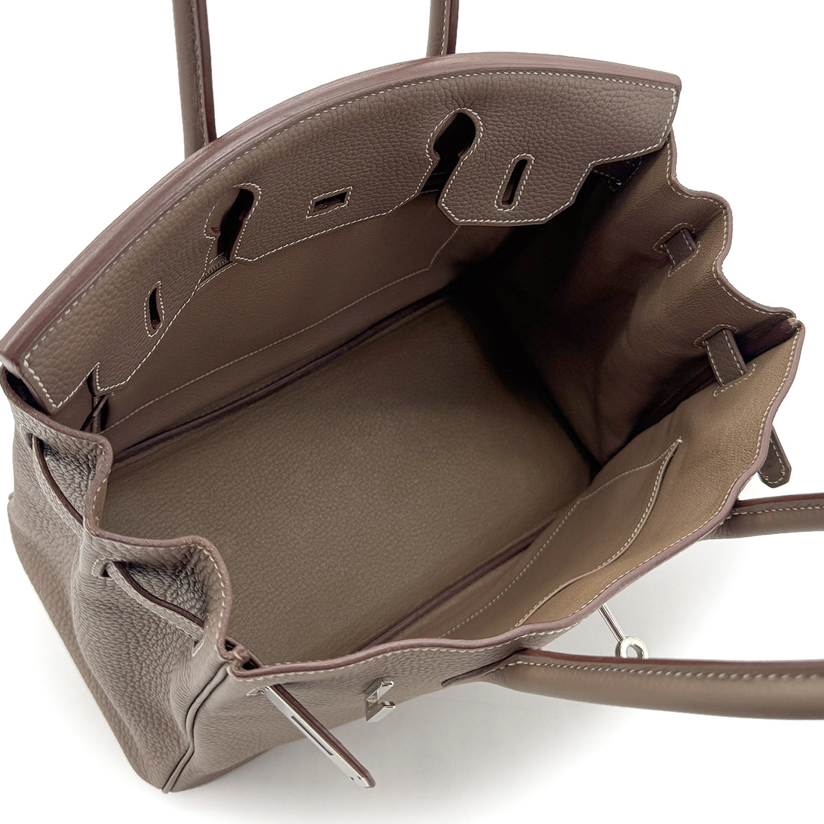 HERMES BIRKIN 30 ETOUPE TAURILLON CLEMENCE HAND BAG □R SHW 90281823