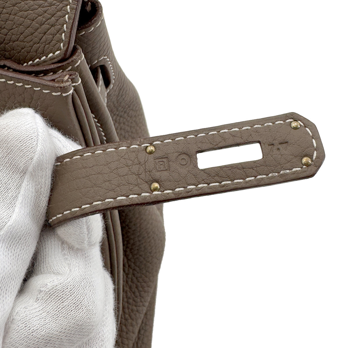 HERMES BIRKIN 30 ETOUPE TAURILLON CLEMENCE HAND BAG □R SHW 90281823