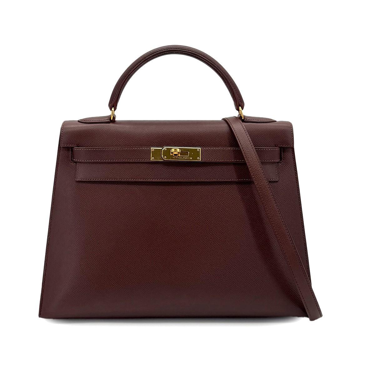 HERMES KELLY 32 SELLIER HAVANE COUCHEVEL HAND SHOULDER BAG 〇Z GHW 90281825
