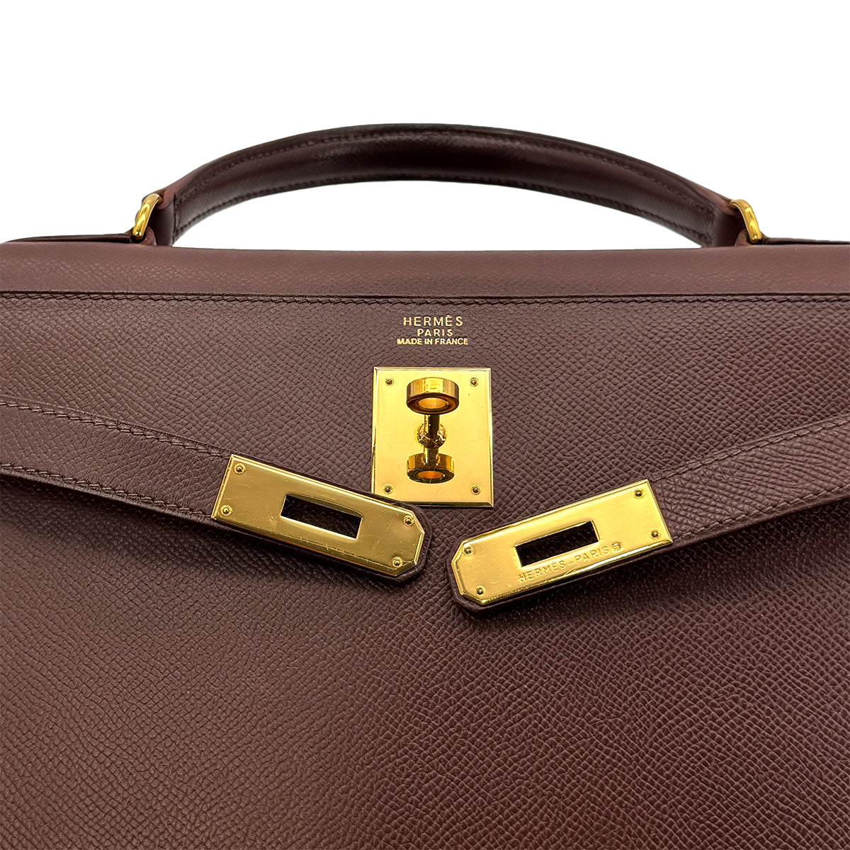 HERMES KELLY 32 SELLIER HAVANE COUCHEVEL HAND SHOULDER BAG 〇Z GHW 90281825