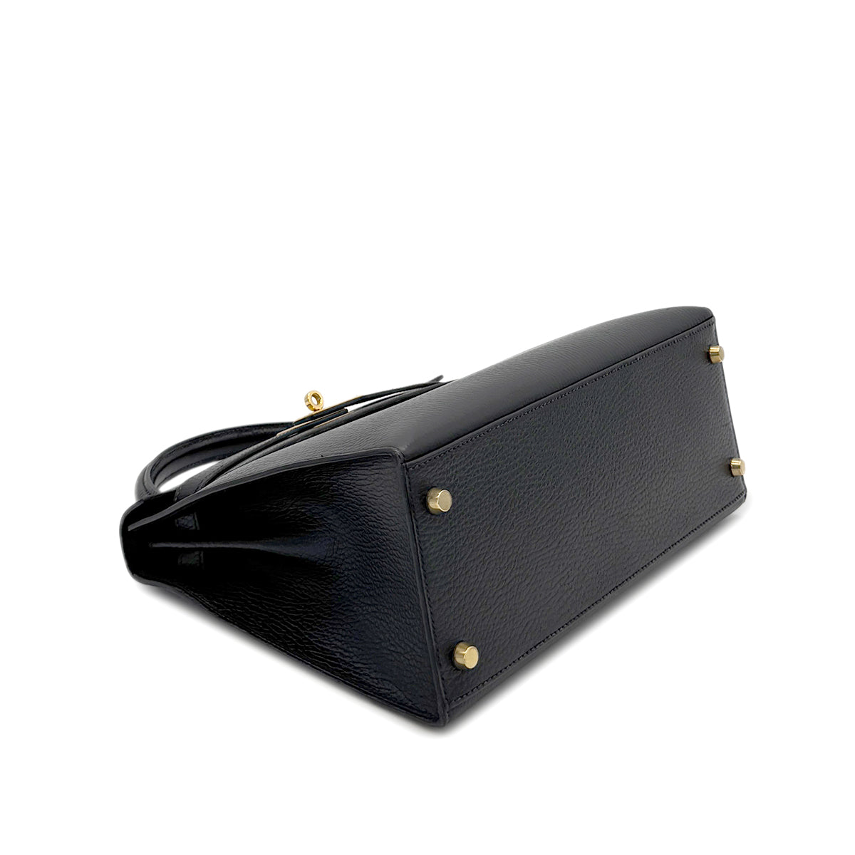 HERMES KELLY 28 SELLIER BLACK ARDENNES HAND SHOULDER BAG 〇Z GHW 90281826