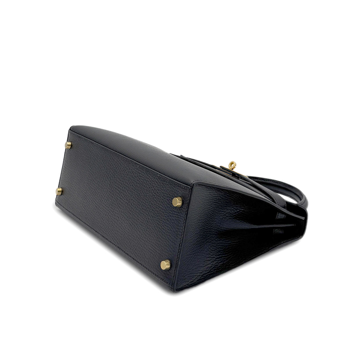 HERMES KELLY 28 SELLIER BLACK ARDENNES HAND SHOULDER BAG 〇Z GHW 90281826