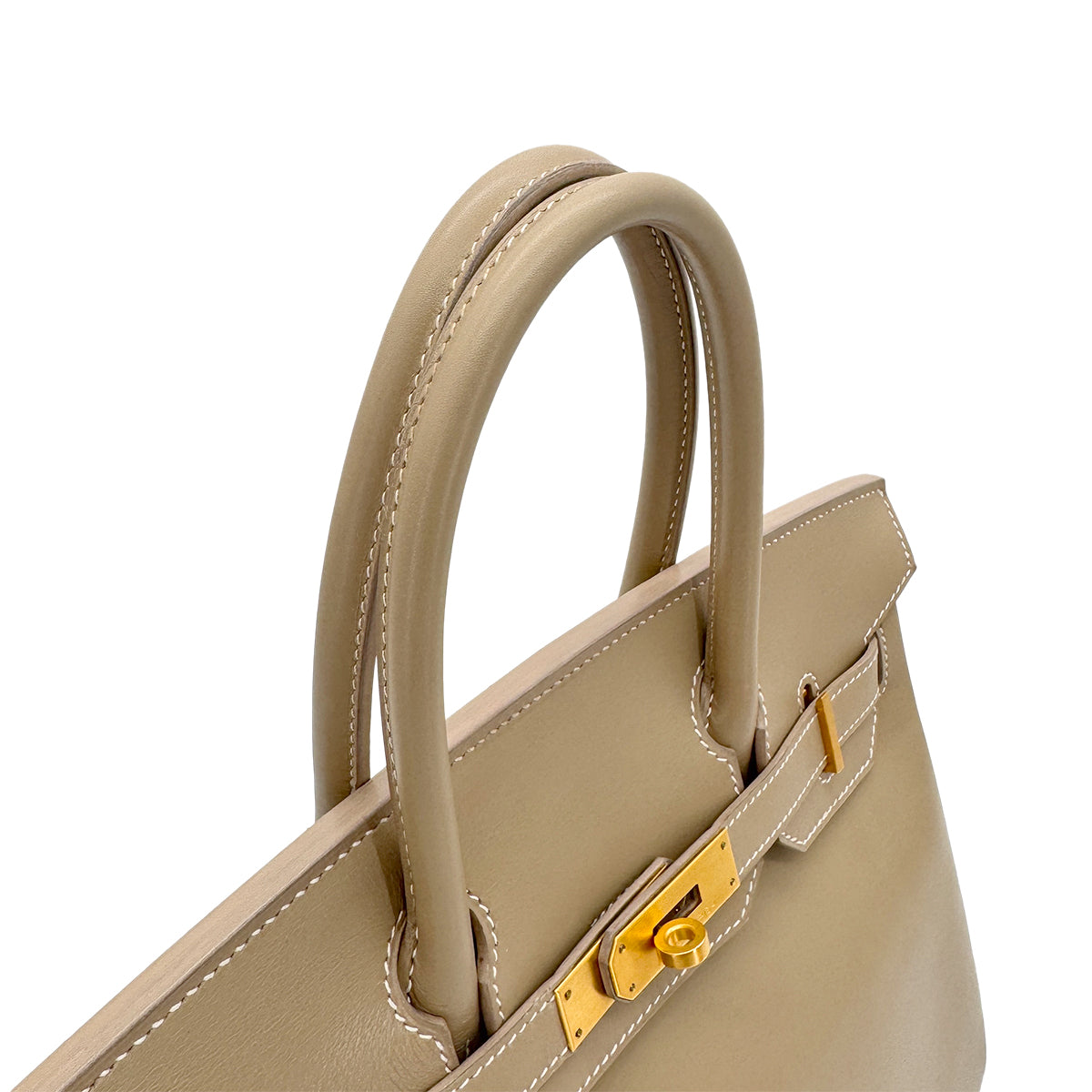 HERMES BIRKIN 30 GRIS TOURTERELLE BOX CALF HAND BAG □I GHW 90281827