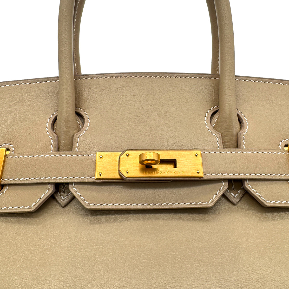 HERMES BIRKIN 30 GRIS TOURTERELLE BOX CALF HAND BAG □I GHW 90281827