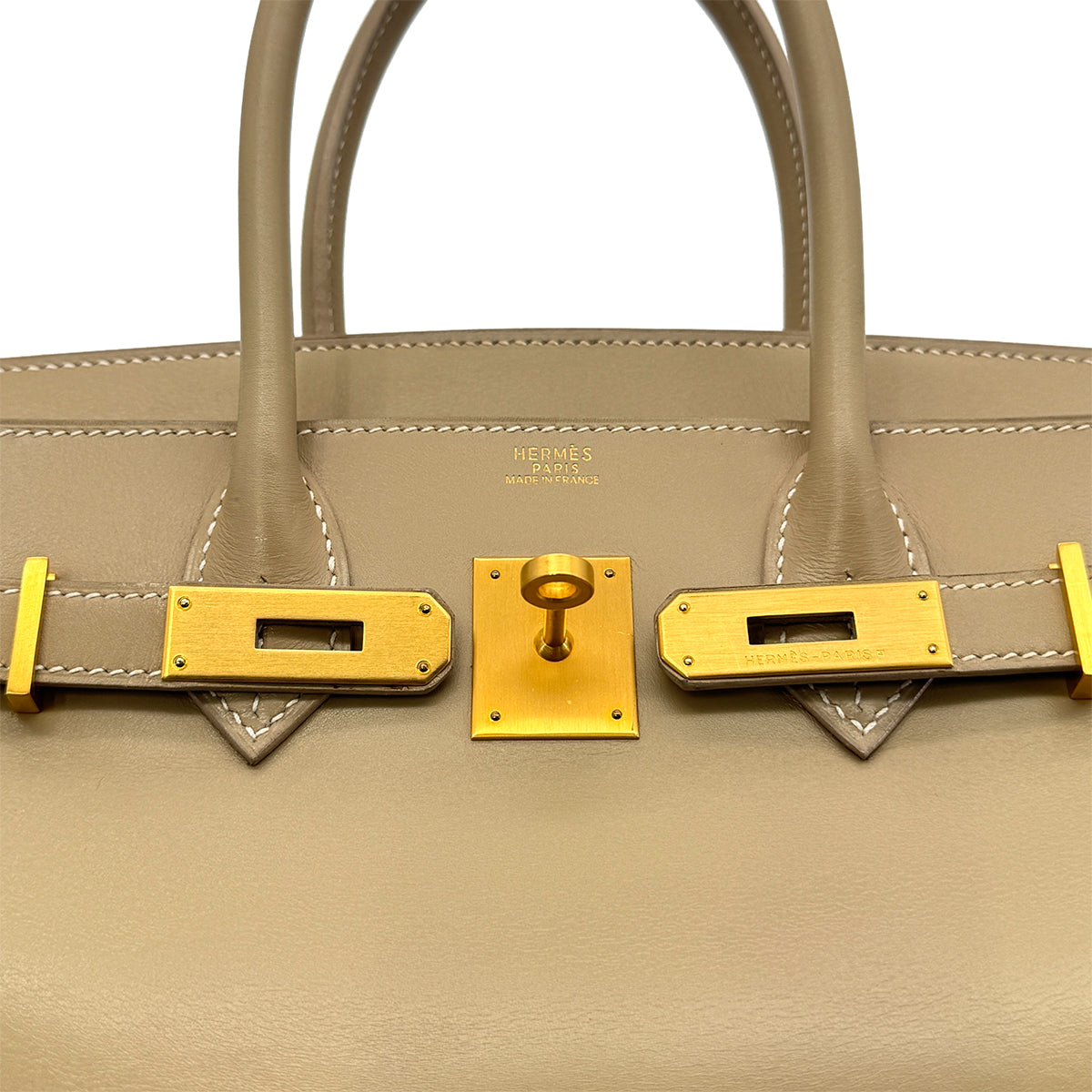 HERMES BIRKIN 30 GRIS TOURTERELLE BOX CALF HAND BAG □I GHW 90281827