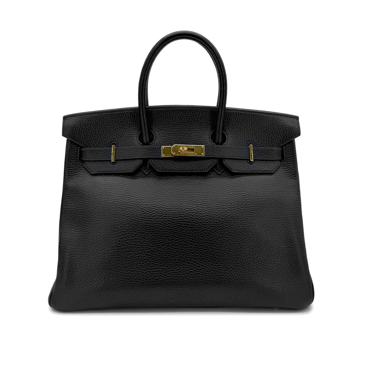 HERMES BIRKIN 35 BLACK ARDENNES HAND BAG □F GHW 90281829