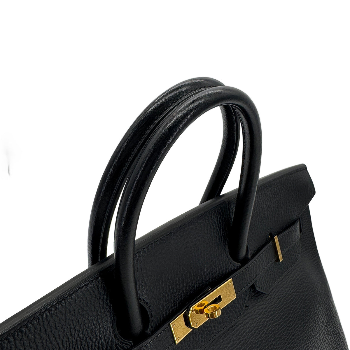 HERMES BIRKIN 35 BLACK ARDENNES HAND BAG □F GHW 90281829