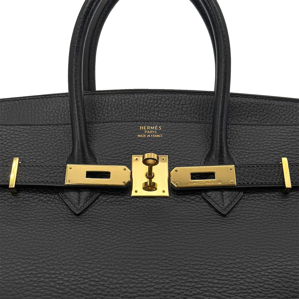 HERMES BIRKIN 35 BLACK ARDENNES HAND BAG □F GHW 90281829