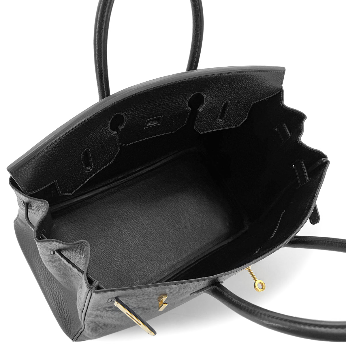 HERMES BIRKIN 35 BLACK ARDENNES HAND BAG □F GHW 90281829