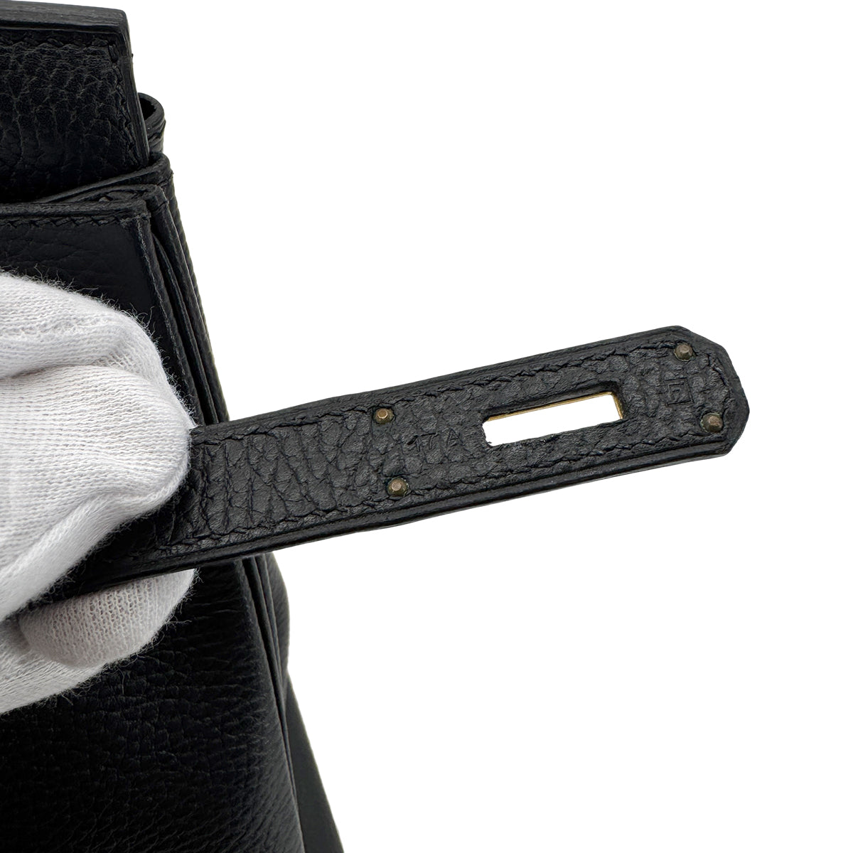 HERMES BIRKIN 35 BLACK ARDENNES HAND BAG □F GHW 90281829