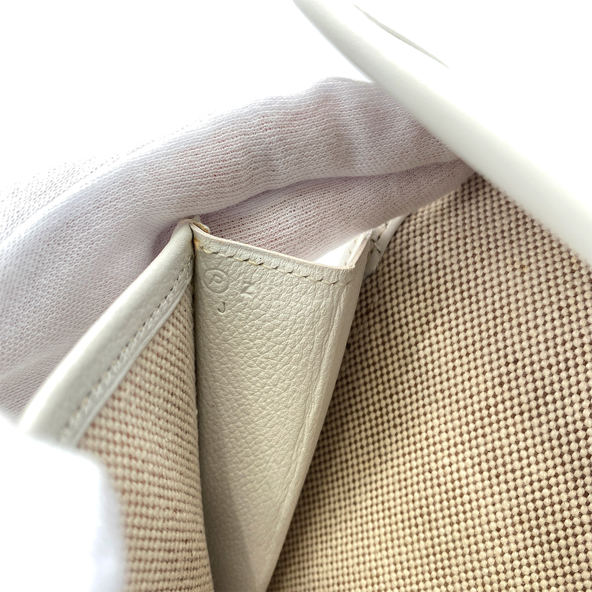 HERMES JIGE CLUTCH BAG WHITE VEAU GRAINE 〇P 90281832