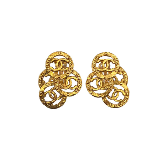 CHANEL VINTAGE EARRINGS COCOMARK LOGO GOLD ACCESSORY 28 90281843