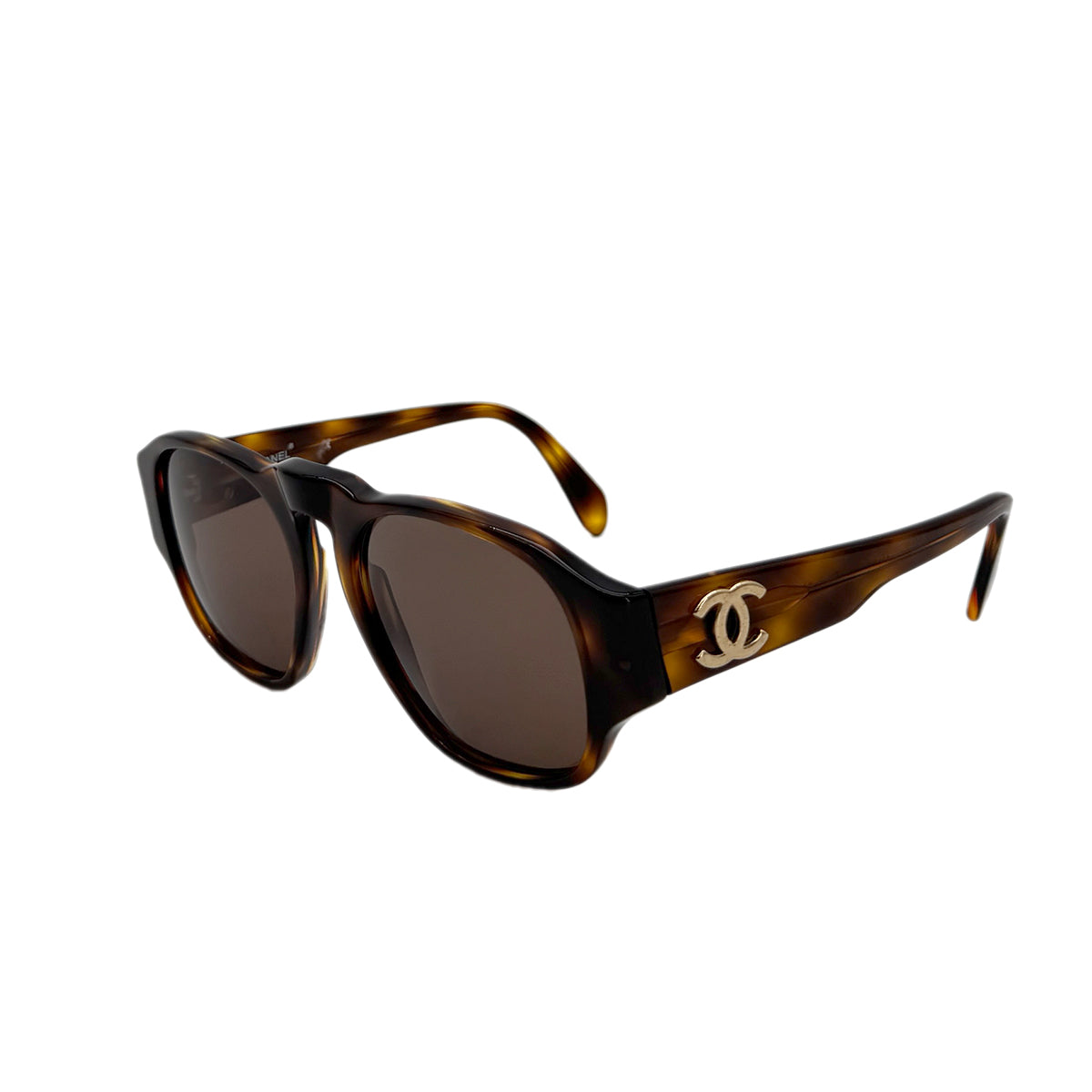 CHANEL VINTAGE SUNGLASSES COCOMARK TORTOISESHELL BROWN EYEWEAR 90281855