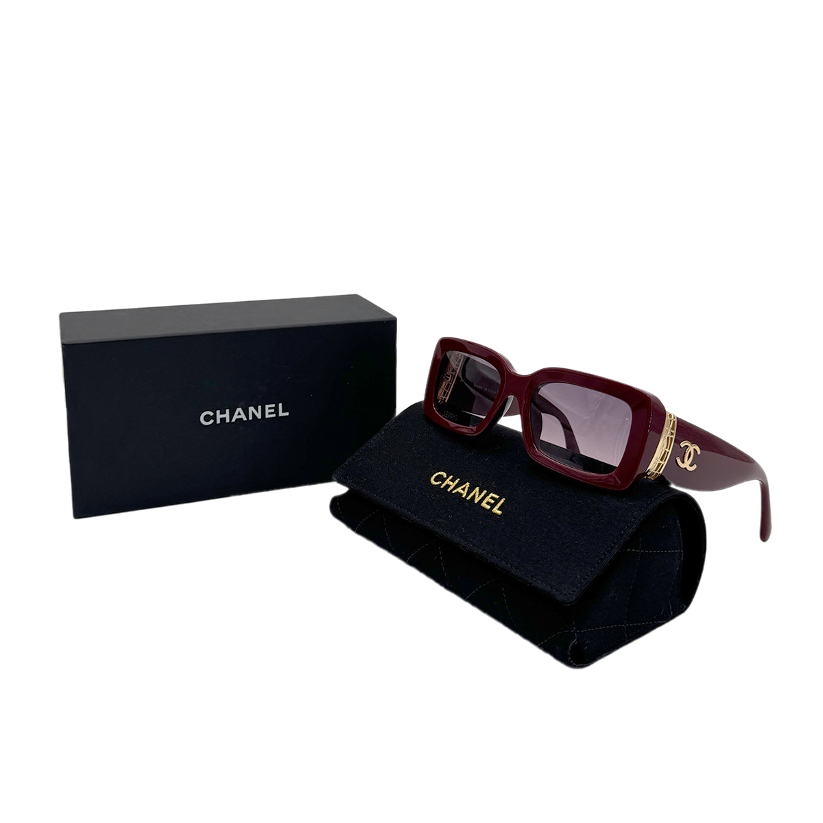 CHANEL SUNGLASSES COCOMARK RED GOLD EYEWEAR 90281857