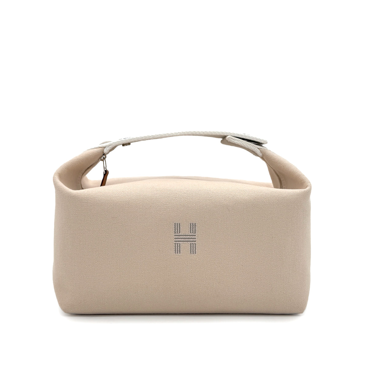 HERMES BRIDE A BRAC GM NATUREL TOILE H POUCH HAND BAG 90282050