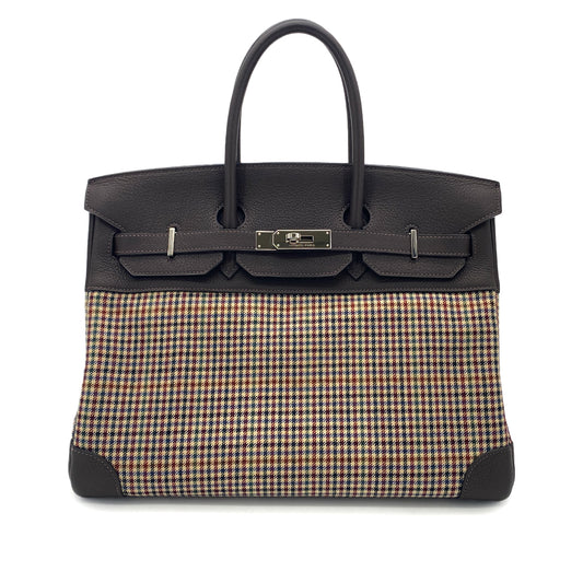 HERMES PARIS COLLECTION DEFILE LIMITED BIRKIN 35 LAINAGE EBENE TAURILLON CLEMENCE CARREAUX □K 90282053