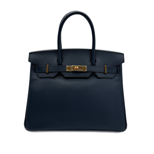 HERMES BIRKIN 30 BLUE INDIGO VEAU EPSOM HAND BAG Y GHW 90282055