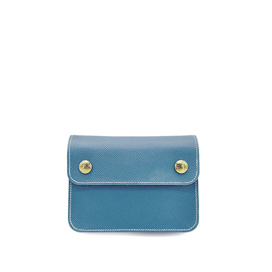 HERMES POCHETTE GREEN WAIST POUCH BLUE JEAN COURCHEVEL □C 90282058