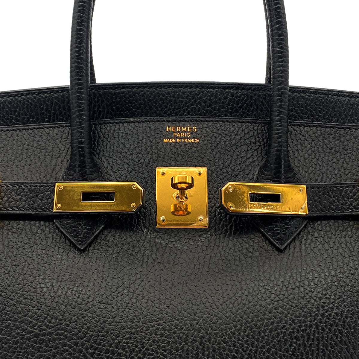 HERMES BIRKIN 35 BLACK ARDENNES HAND BAG □C GHW 90282063