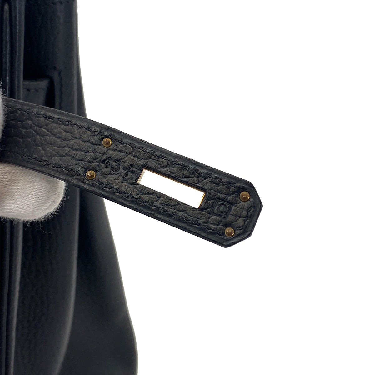 HERMES BIRKIN 35 BLACK ARDENNES HAND BAG □C GHW 90282063