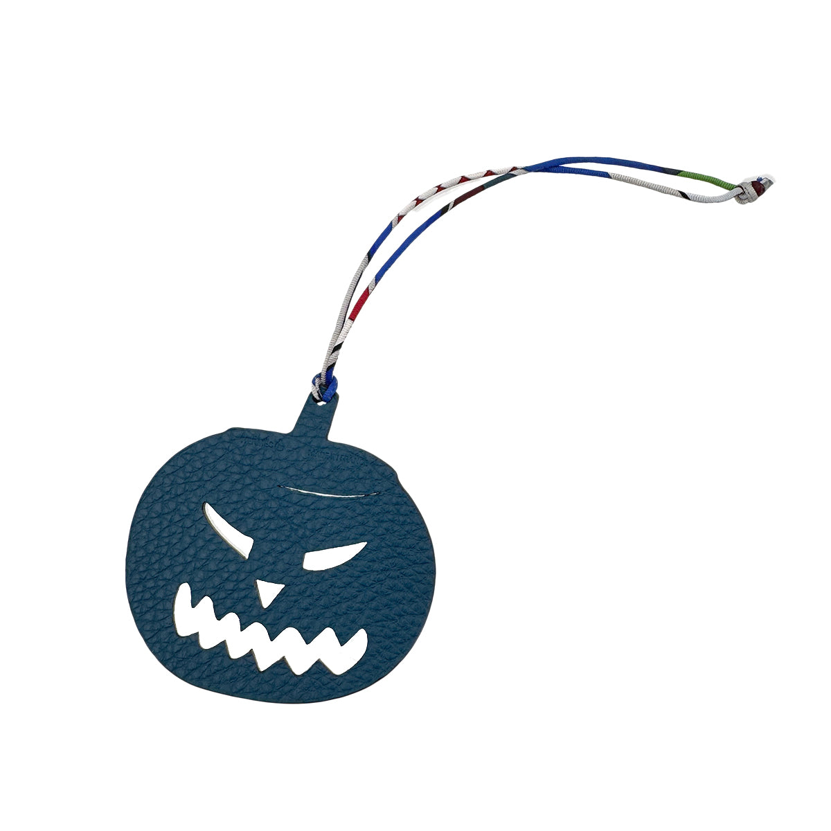 HERMES BAG CHARM PETIT H HALLOWEEN PUMPKIN BLUE IZMIR TAURILLON CLAMENCE 90282071