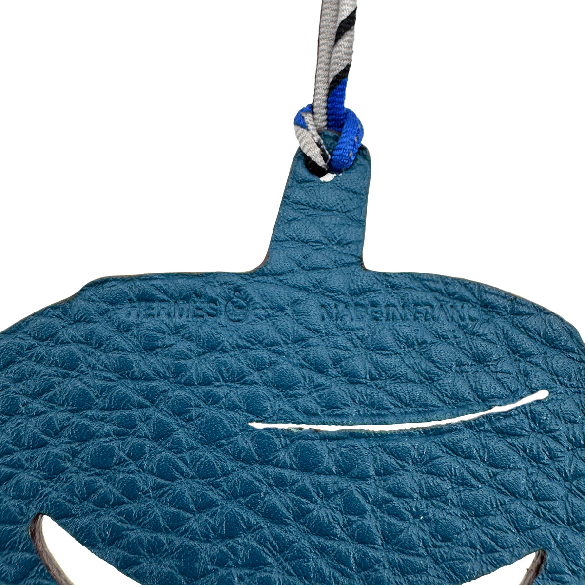 HERMES BAG CHARM PETIT H HALLOWEEN PUMPKIN BLUE IZMIR TAURILLON CLAMENCE 90282071