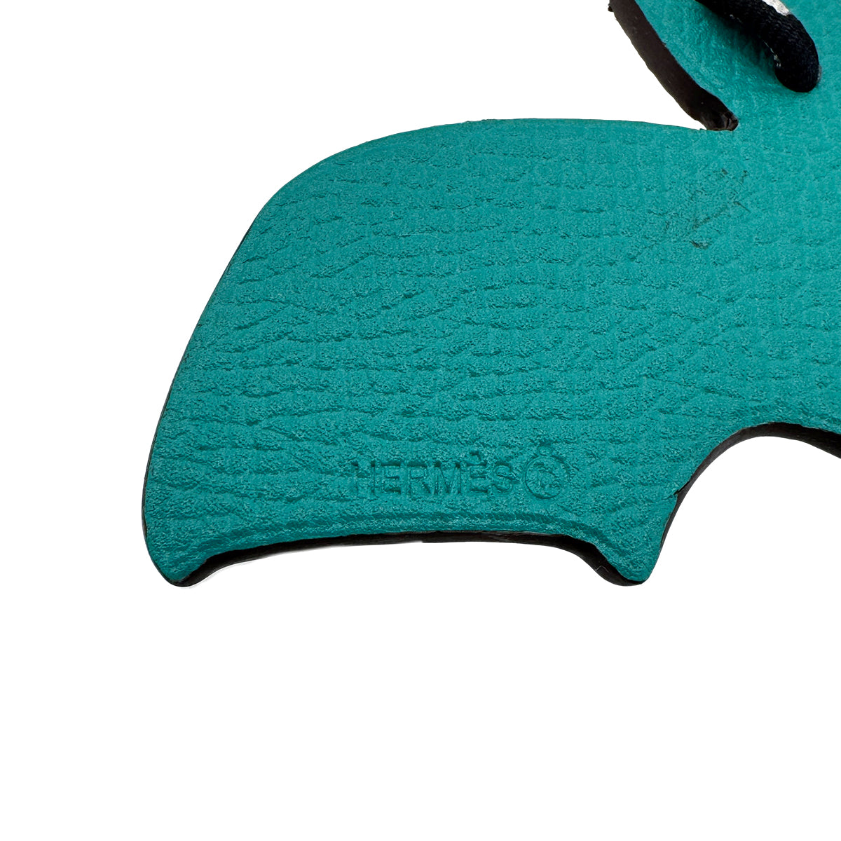 HERMES BAG CHARM PETIT H BAT VERT JADE MARRON EPSOM TOGO 90282072