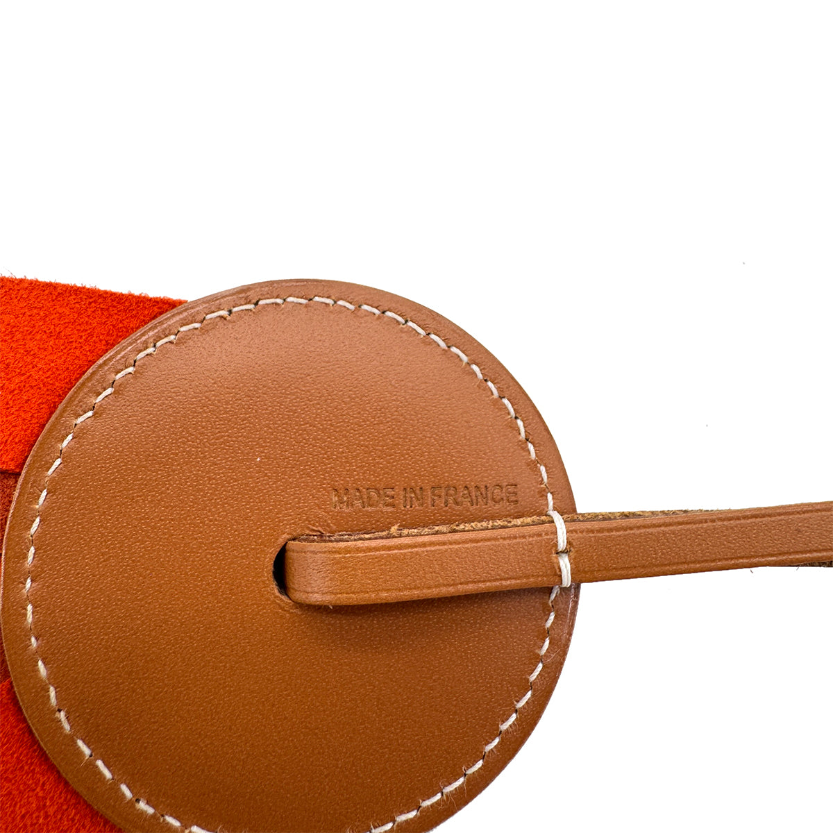 HERMES BAG CHARM PADDOCK FLOT NATUREL CAPUCINE VACHE HUNTE AGNEAU MILO 90282073