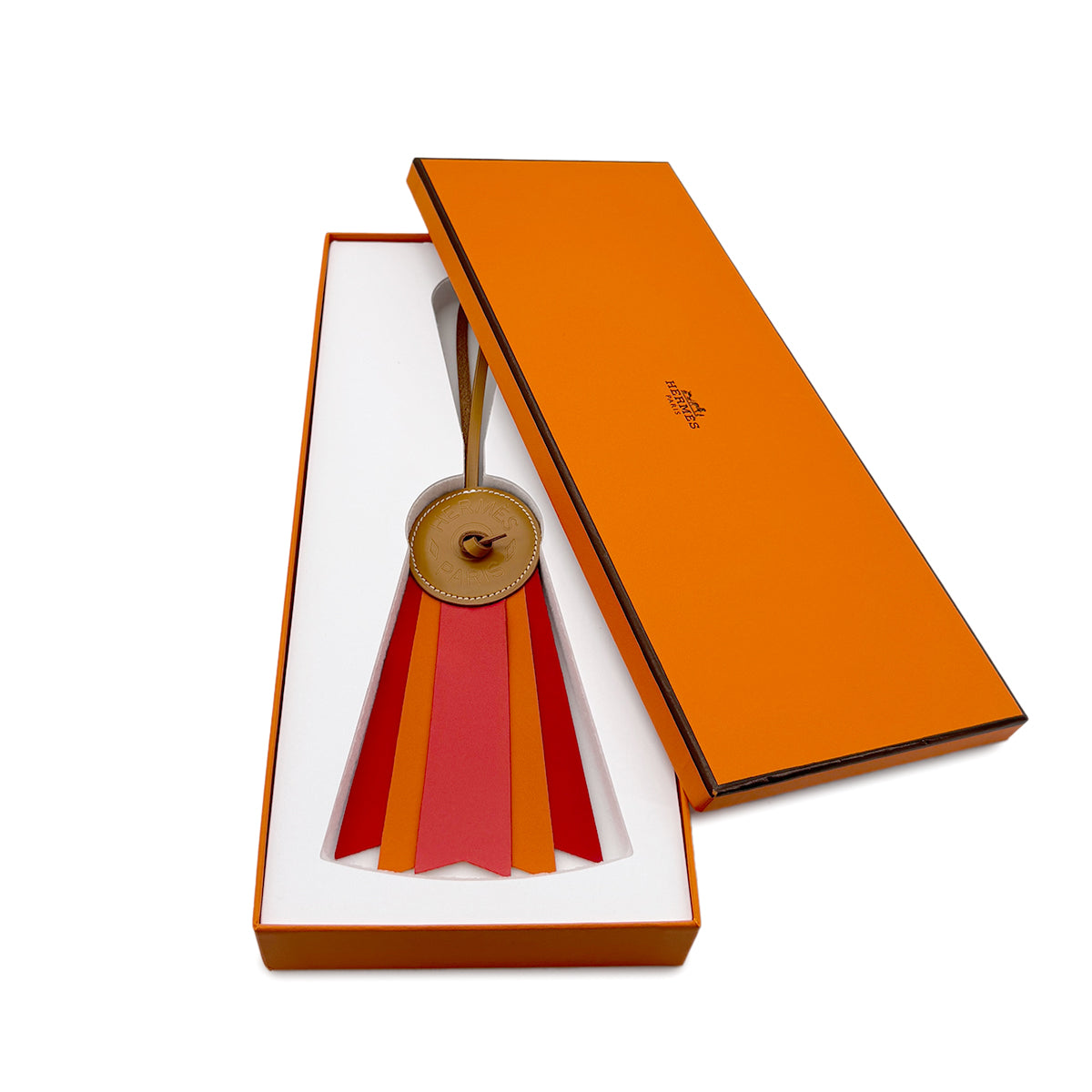 HERMES BAG CHARM PADDOCK FLOT NATUREL SABLE ROSE JAIPUR FEU VACHE HUNTE AGNEAU MILO 90282075