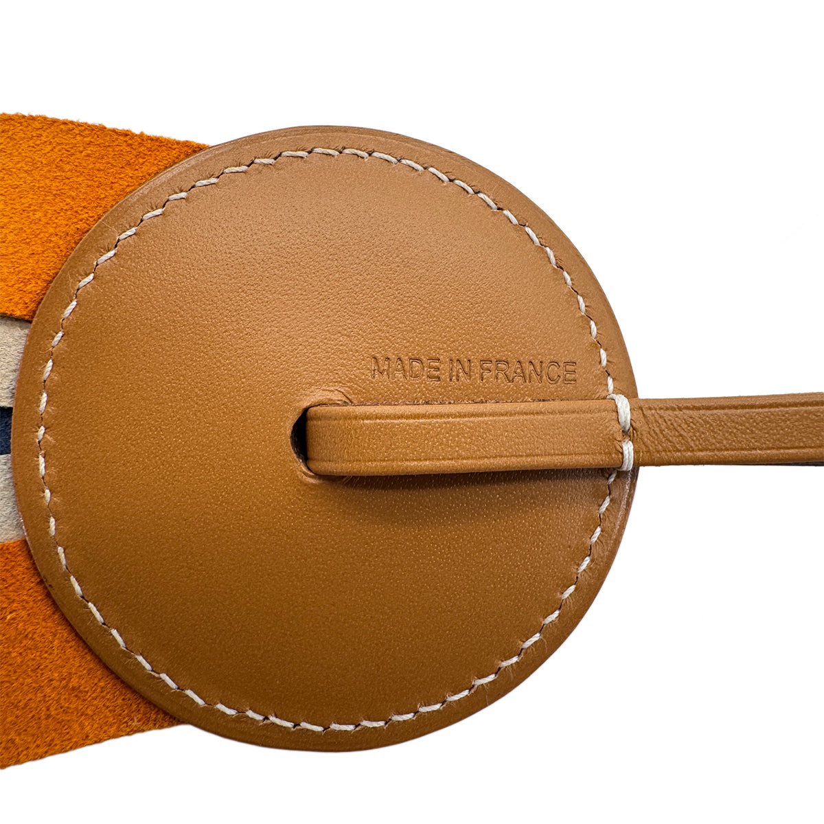 HERMES BAG CHARM PADDOCK FLOT NATUREL SABLE BLUE AGATE JAUNE D'OR VACHE HUNTE AGNEAU MILO 90282076