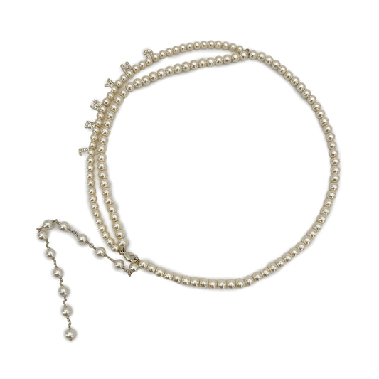 CHANEL BELT LOGO COCOMARK RHINESTONE FAUX PEARL ACCESSORY B22A 90282078
