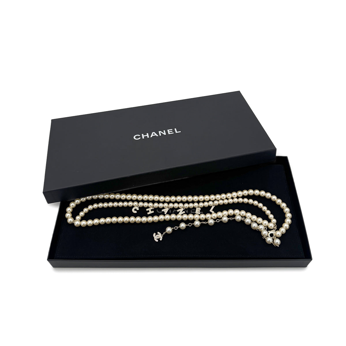 CHANEL BELT LOGO COCOMARK RHINESTONE FAUX PEARL ACCESSORY B22A 90282078