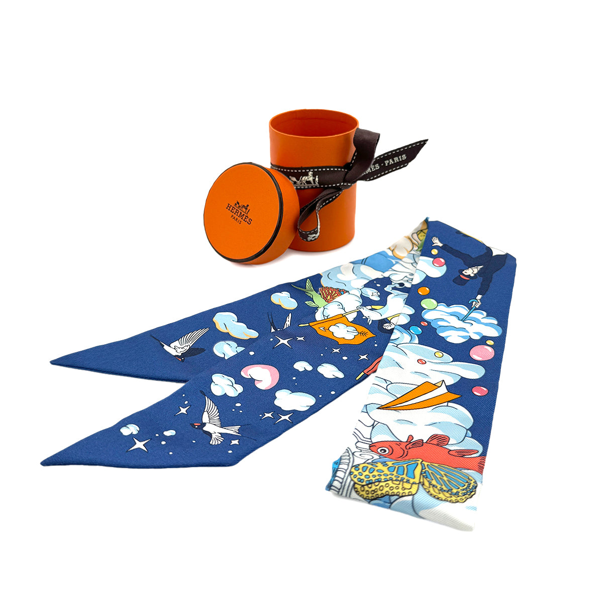 HERMES TWILLY SUR MON NUAGE SCARF MULTICOLOR SILK 90282085