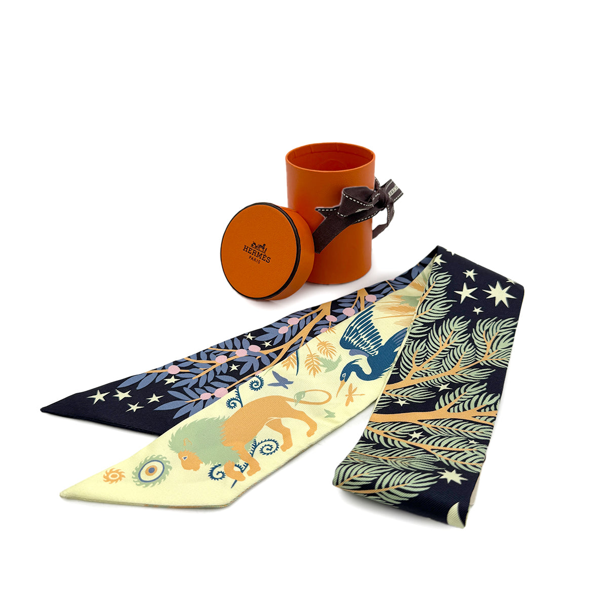 HERMES TWILLY SOUS LE CHARME D’ORPHEE SCARF MULTICOLOR SILK 90282089