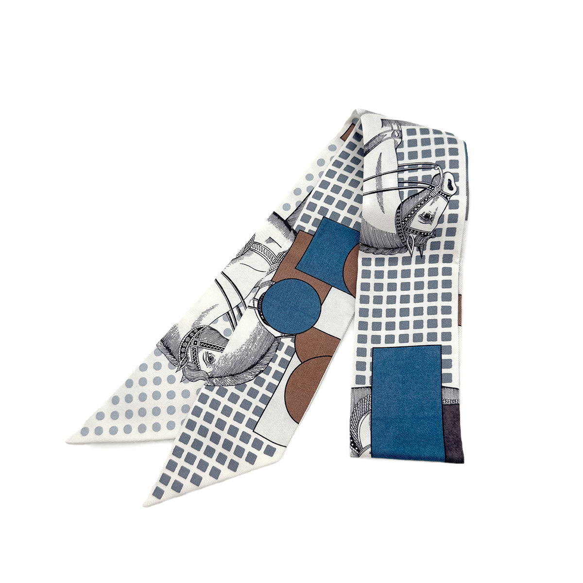 HERMES TWILLY CAVALIER EN FORMES SCARF MULTICOLOR SILK 90282090