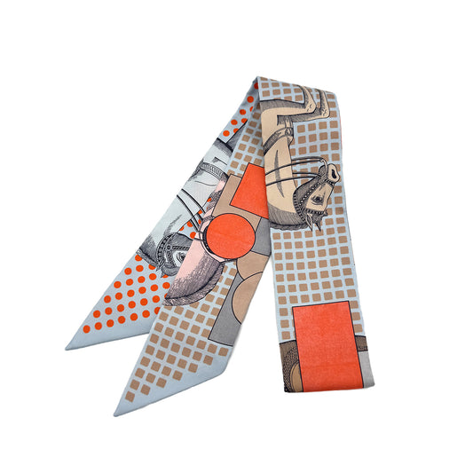HERMES TWILLY CAVALIER EN FORMES SCARF MULTICOLOR SILK 90282095