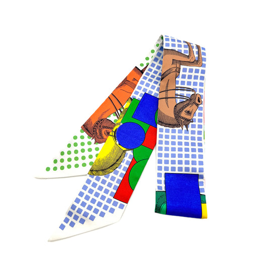 HERMES TWILLY CAVALIER EN FORMES SCARF MULTICOLOR SILK 90282096