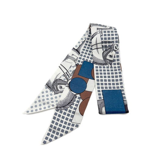 HERMES TWILLY CAVALIER EN FORMES SCARF MULTICOLOR SILK 90282097