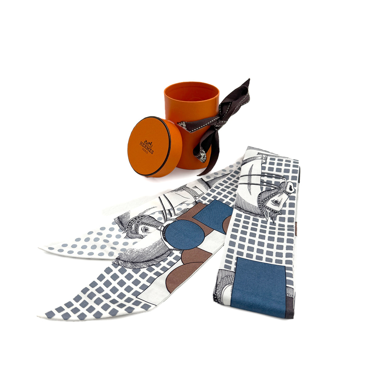 HERMES TWILLY CAVALIER EN FORMES SCARF MULTICOLOR SILK 90282097