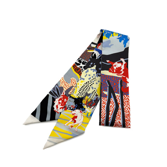 HERMES TWILLY EN LIBERTE SCARF MULTICOLOR SILK 90282098