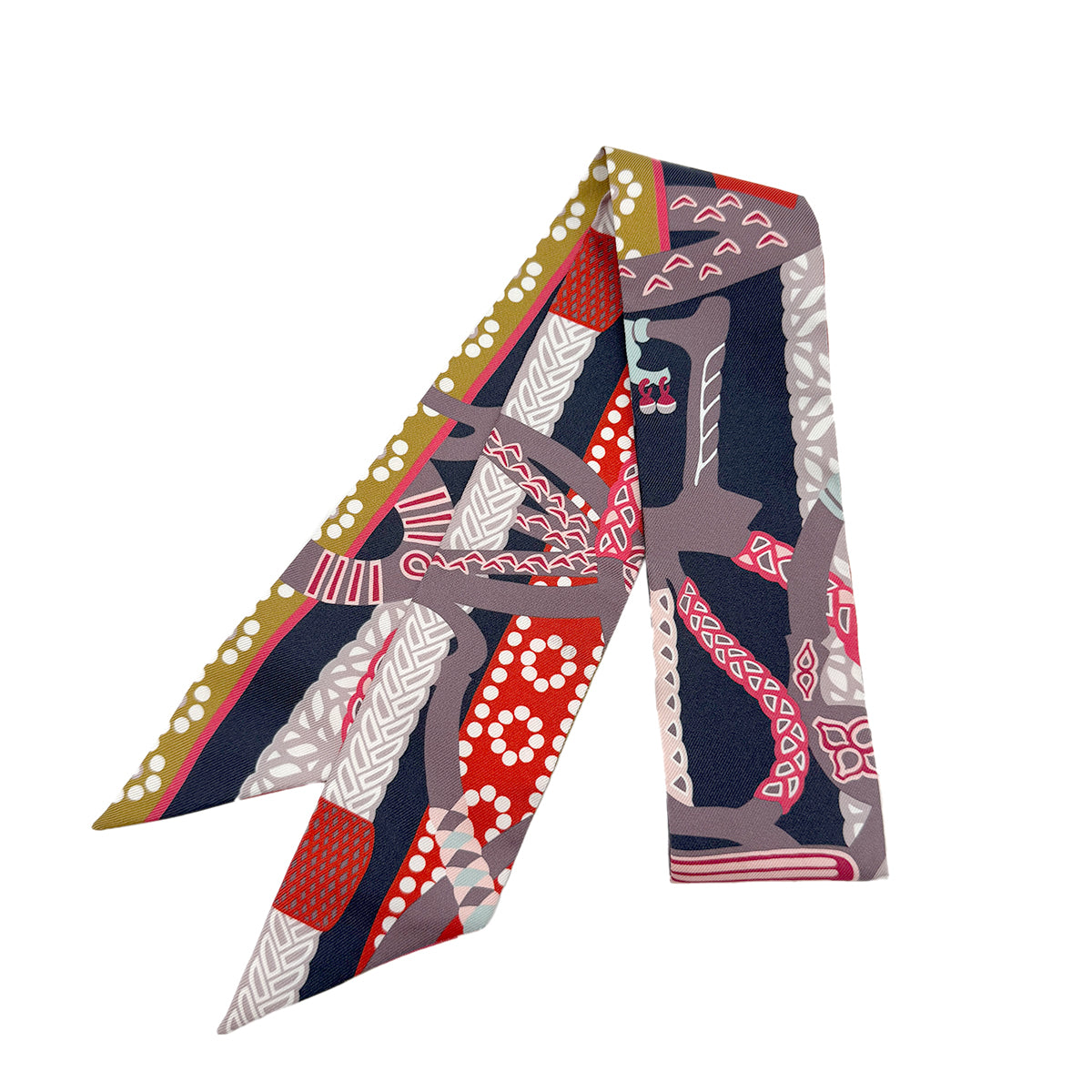 HERMES TWILLY FANTAISIE D'ETRIERS SCARF MULTICOLOR SILK 90282099