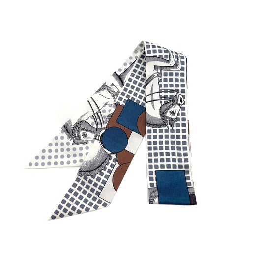 HERMES TWILLY CAVALIER EN FORMES SCARF MULTICOLOR SILK 90282100