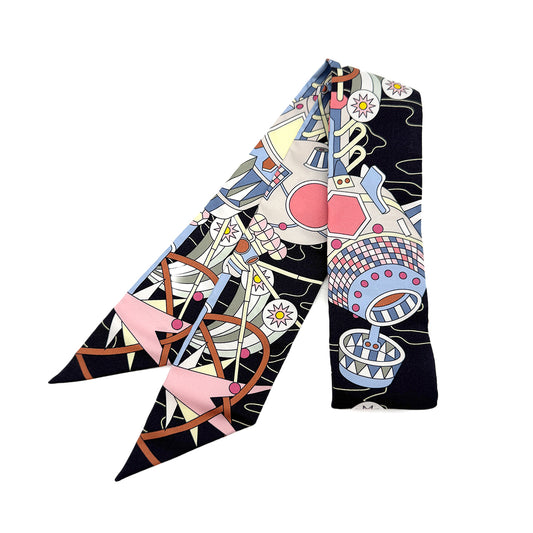 HERMES TWILLY ODYSSEY SCARF MULTICOLOR SILK 90282101