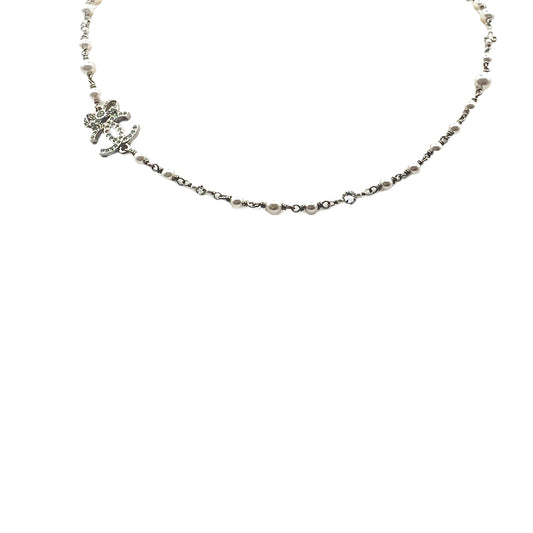 CHANEL NECKLACE COCOMARK FAUX PEARL RHINESTONE ACCESSORY A24V 90282103
