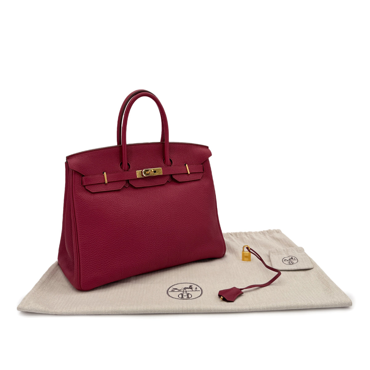 HERMES BIRKIN 35 RUBIS TOGO HAND BAG □O GHW 90282270