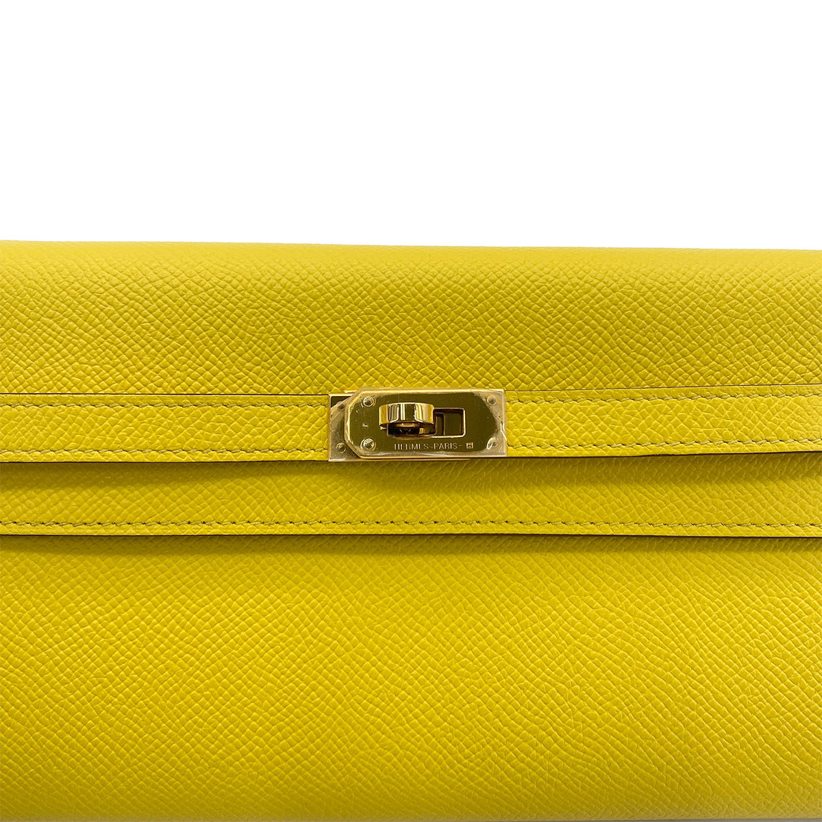 HERMES KELLY WALLET LONG TO GO JAUNE DE NAPLES VEAU EPSOM WALLET SHOULDER BAG B GHW 90282275