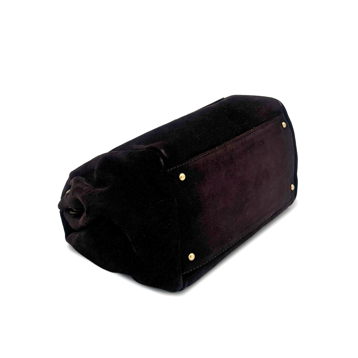 CHANEL VINTAGE COCOMARK CHAIN SHOULDER BAG BROWN SUEDE 90282282