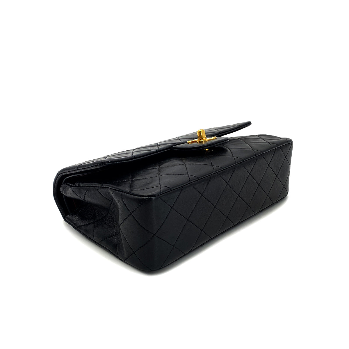 CHANEL VINTAGE CLASSIC FLAP SMALL CHAIN SHOULDER BAG BLACK LAMB SKIN 90282752